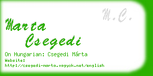marta csegedi business card